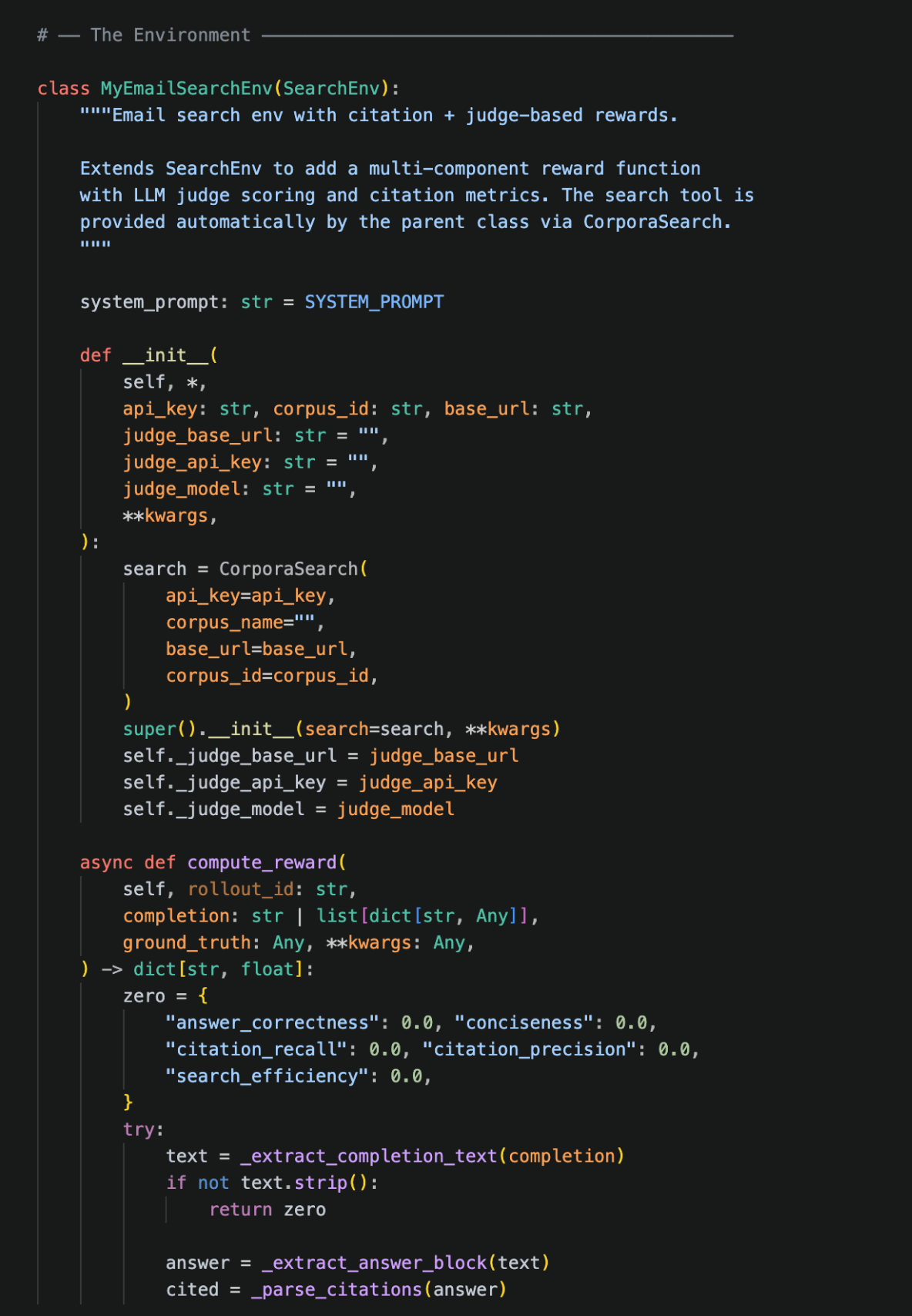 python environment code