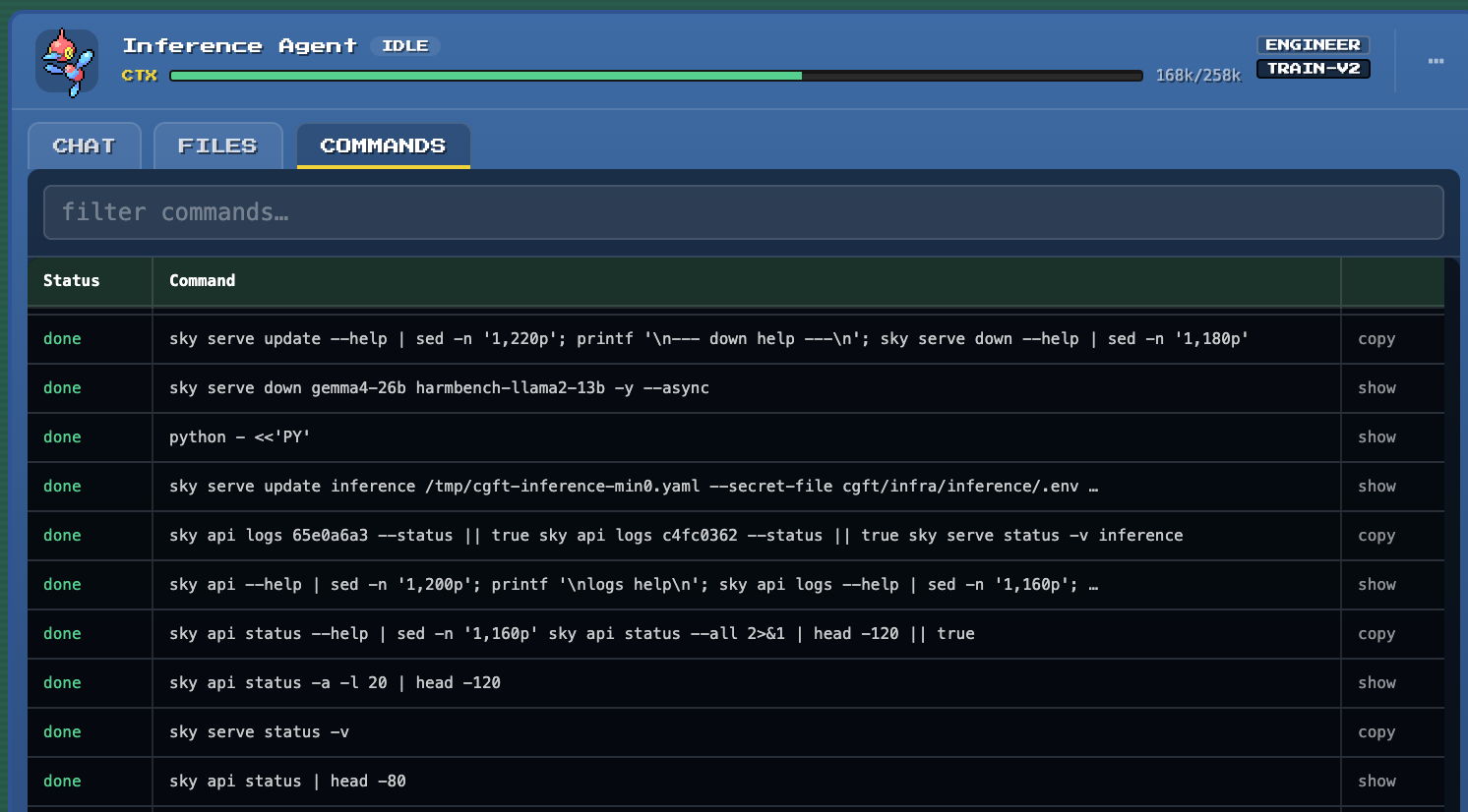 pokegents files tab showing files changed by an agent
